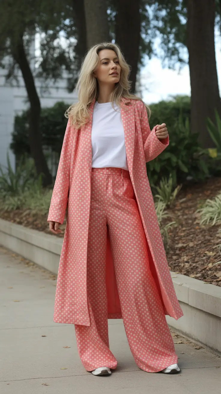stylish spring capsule wardrobe 2026 Playful Coral Dots for a Soft, Joyful Capsule Moment