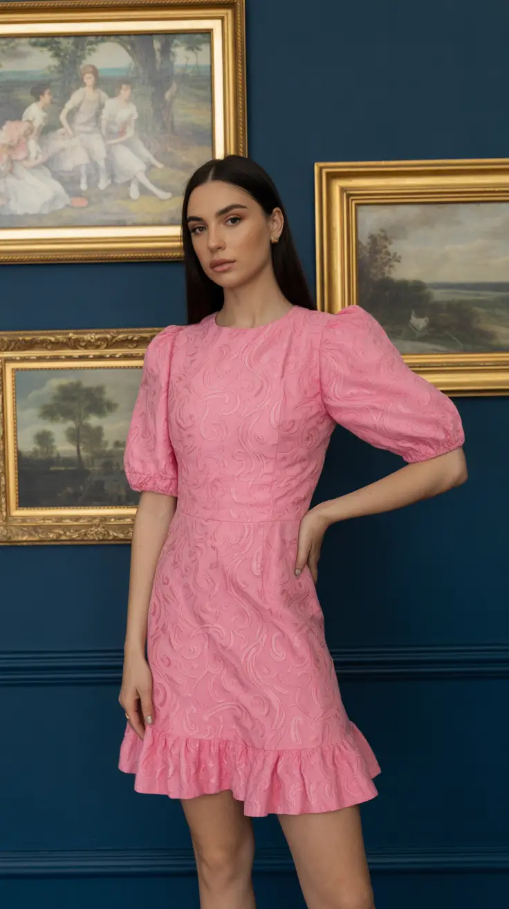 stylish spring dress outfits 2026 Cotton-Candy Textured Sweetness