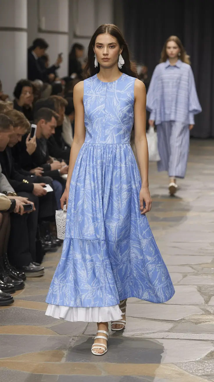 stylish spring dress outfits 2026 Runway Blue Modernity
