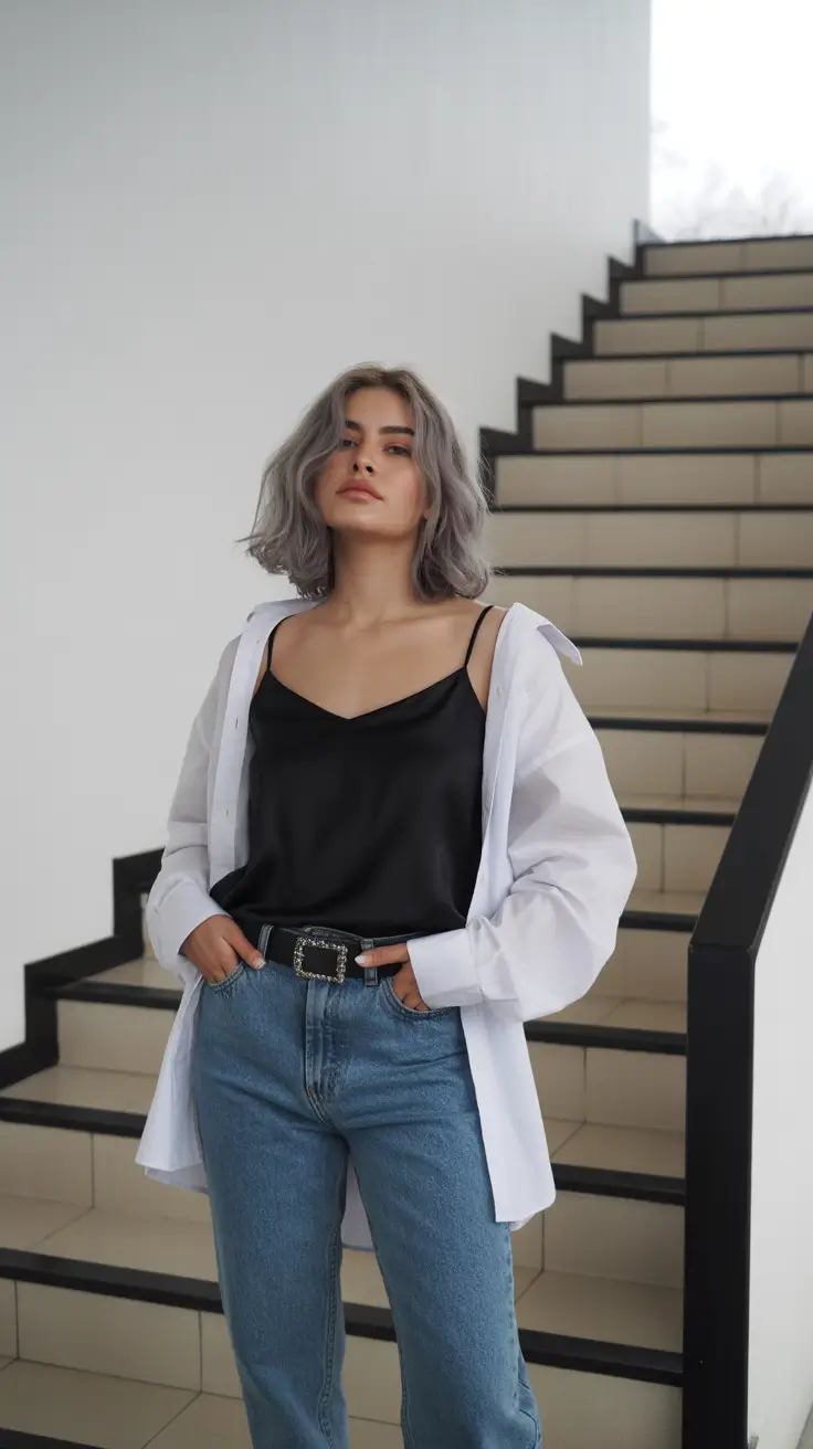 stylish spring fashion outfits 2026 Casual Satin Minimalism with Clean Layering