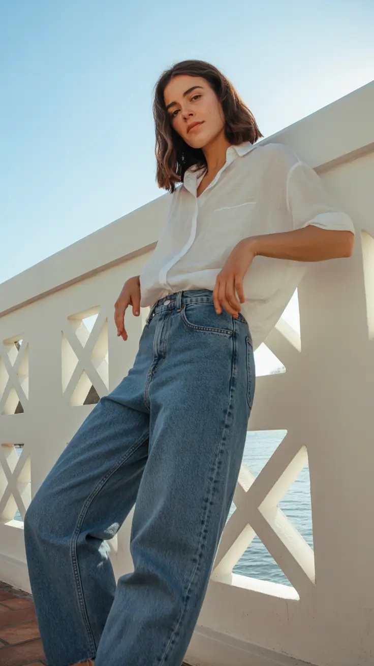 stylish spring jeans outfit 2026 Light and Airy Denim