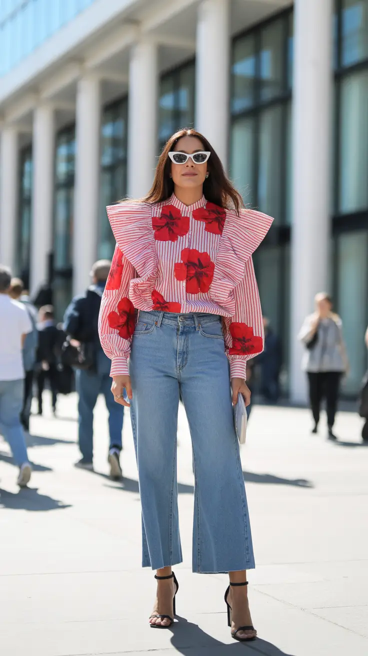 stylish spring jeans outfit 2026 Bold Structure