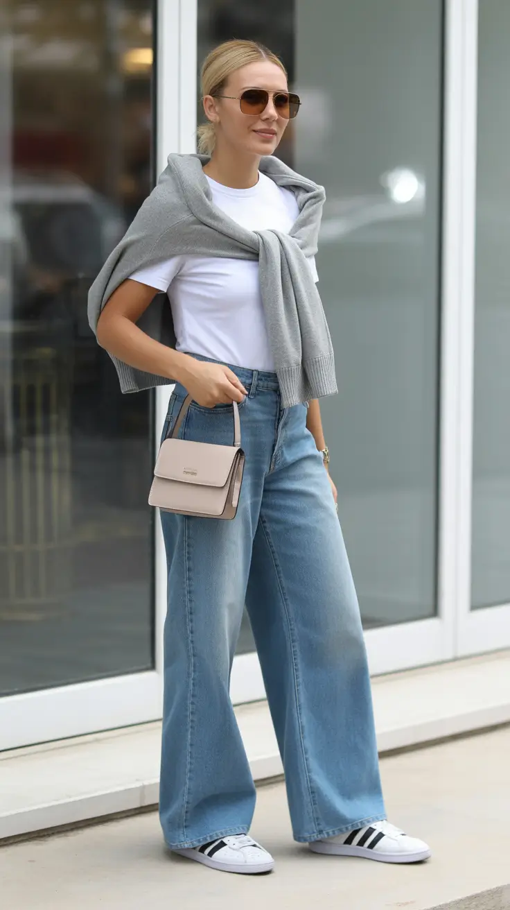 stylish spring jeans outfit 2026 Sporty Softness