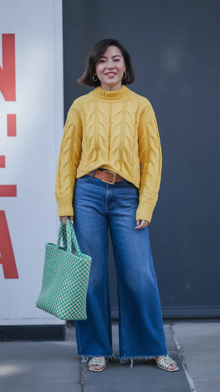 stylish spring jeans outfit 2026 Cheerful Texture