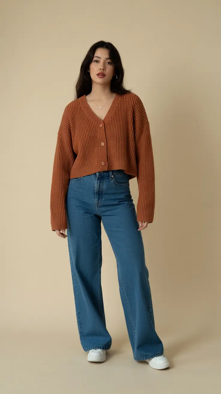 stylish spring jeans outfit 2026 Warm Neutrals and Denim