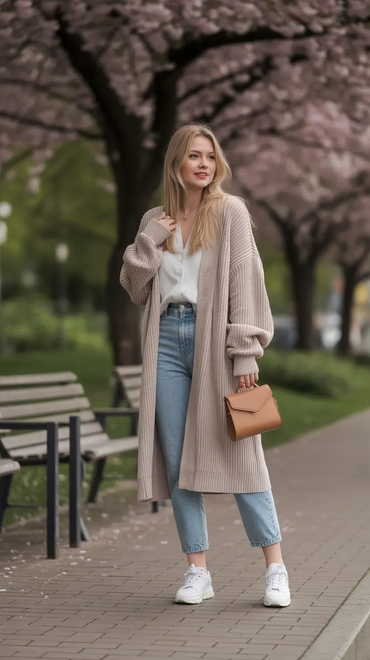 stylish spring mom outfits 2026 Soft Layers for Transitional Spring Weather