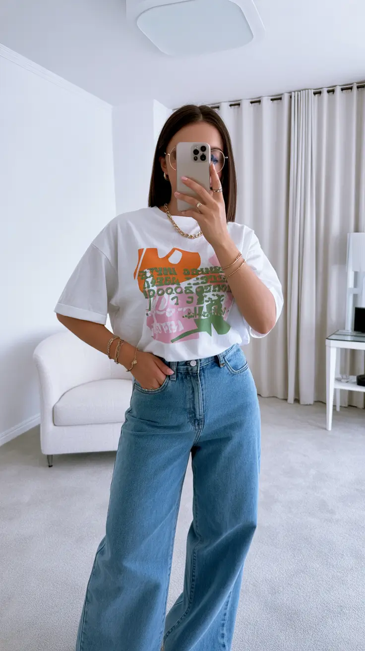 stylish spring mom outfits 2026 Graphic Vibes for Playful Spring Outings