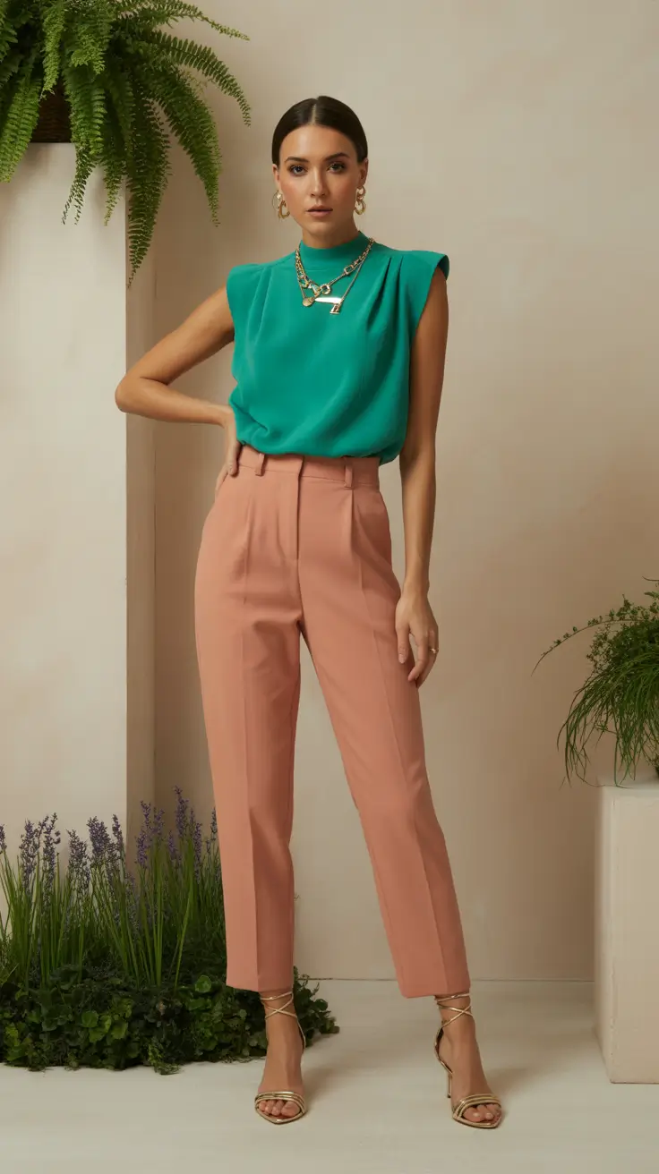 Stylish spring office outfits for work 2026 Refined Color Blocking for a Confident Workday