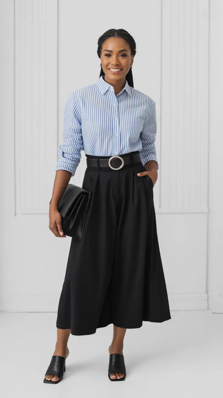stylish spring outfits black women 2026 Tailored Stripes With Quiet Sophistication