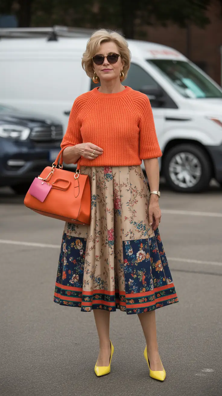 stylish spring outfits for women over 50 2026 Warm Spring Tones with a Vintage-Inspired Bloom