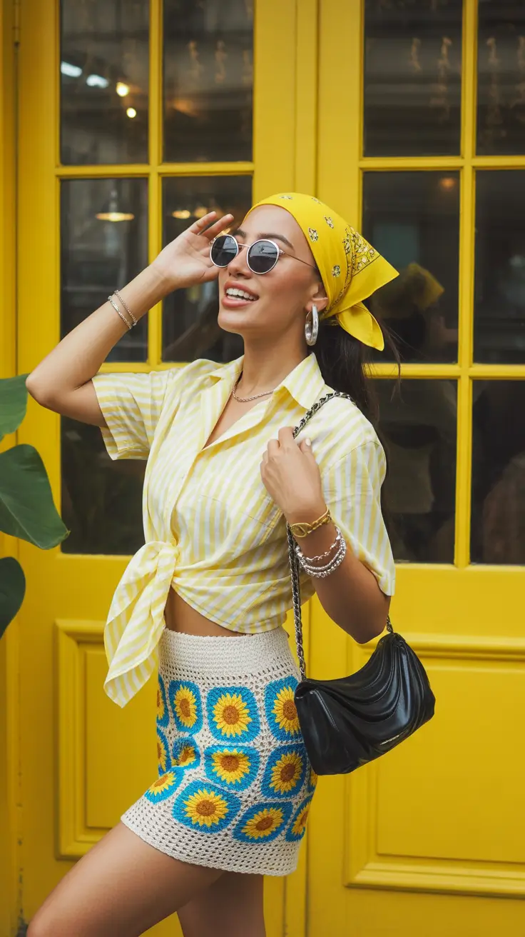 stylish spring travel outfits 2026 Sunny Vintage-Inspired Playfulness for Warm Cities in Greece and Spain