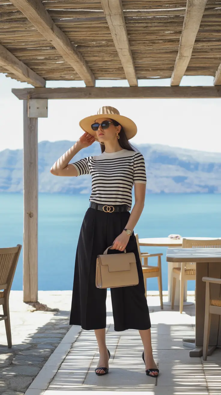 stylish spring travel outfits 2026 Minimalist Riviera Elegance for Greece and Coastal Europe