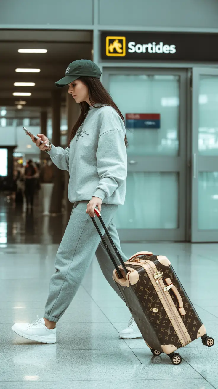 stylish spring travel outfits 2026 Classic Athleisure for Busy Airports and Long Layovers