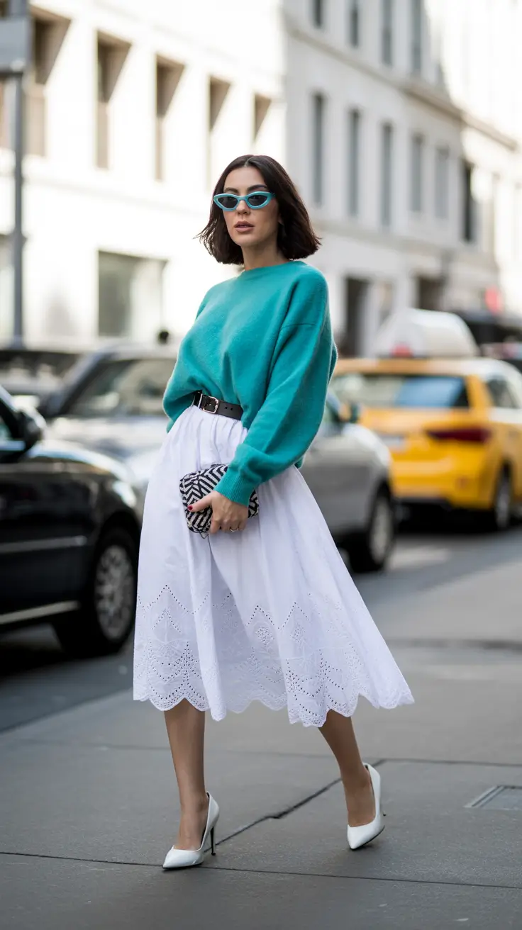 stylish spring vacation outfits 2026 Eyelet Romance for European Spring Streets