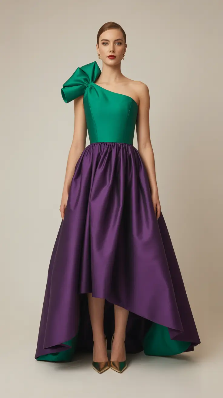 stylish spring wedding guest outfit 2026 The Bold Jewel-Tone Evening Statement
