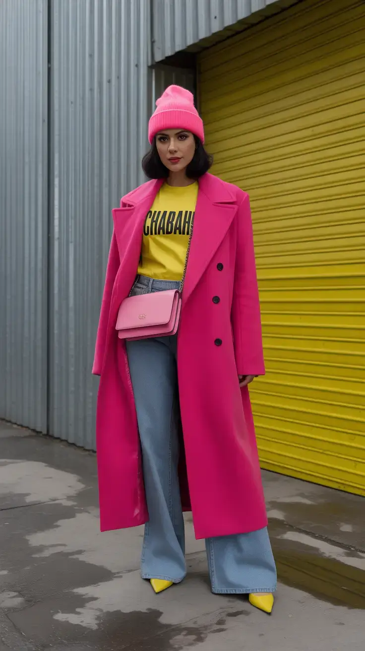stylish winter to spring outfits 2026 Bold Color Clash Energy
