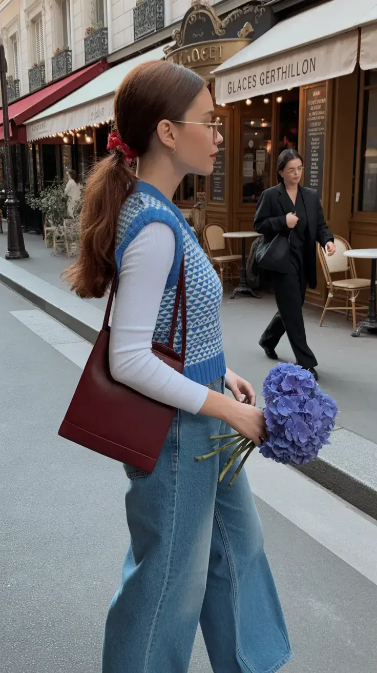 stylish winter to spring outfits 2026 Vintage-Inspired Blue Softness