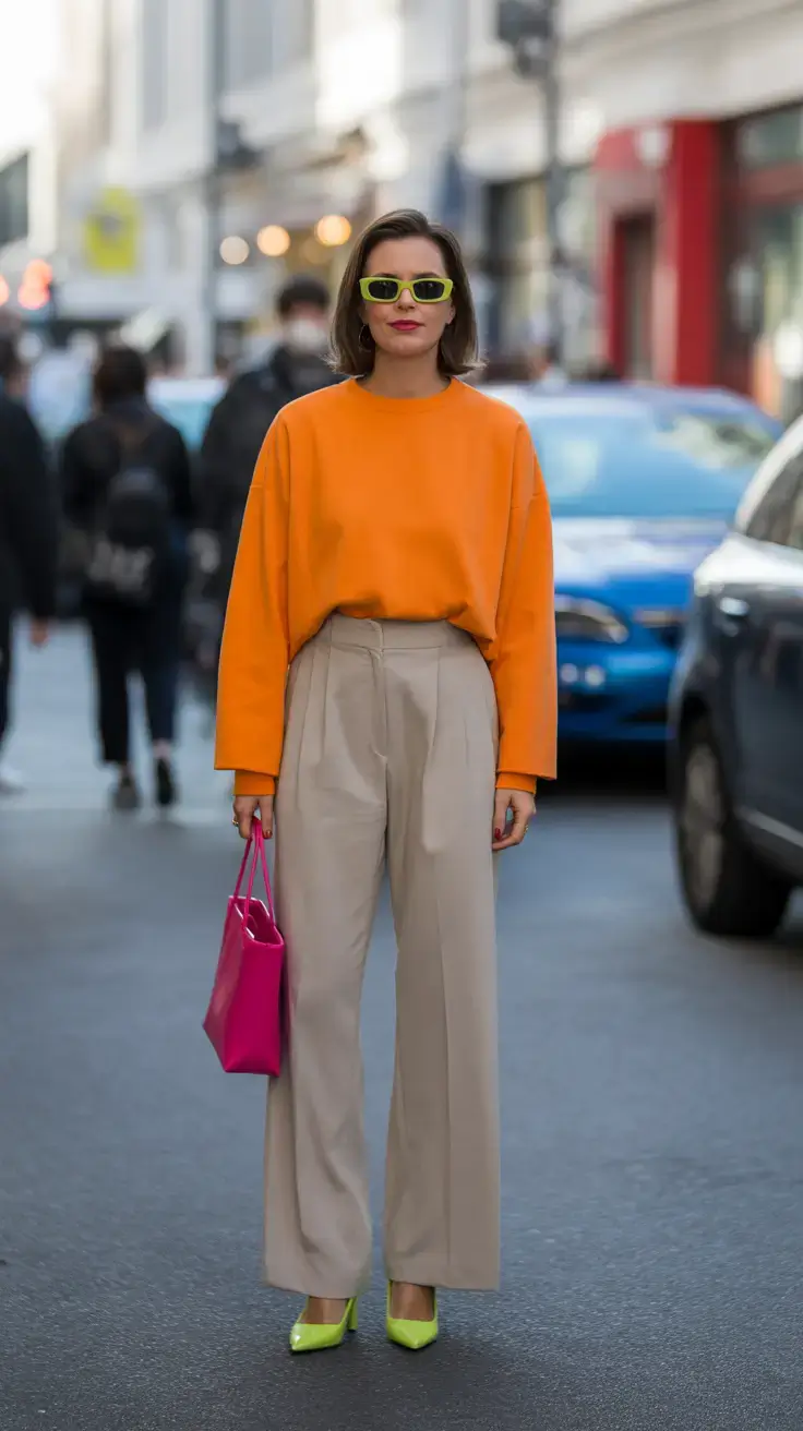 stylish winter to spring outfits 2026 Bright Citrus With Clean Neutrals