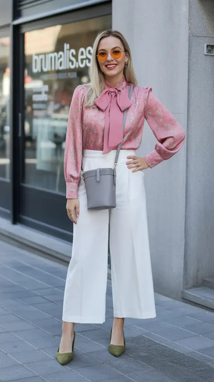 stylish winter to spring outfits 2026 Soft Blush Meets Crisp White