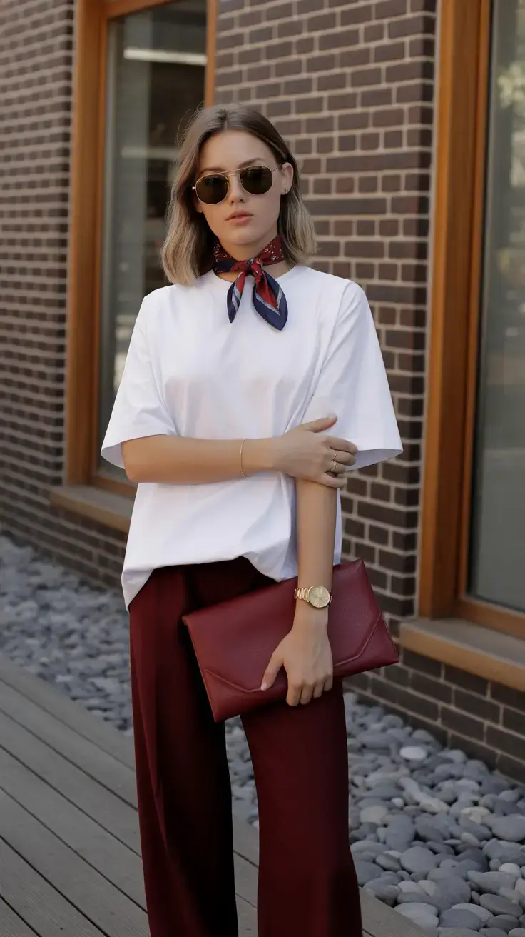 stylish winter to spring outfits 2026 Minimalist Burgundy Chic