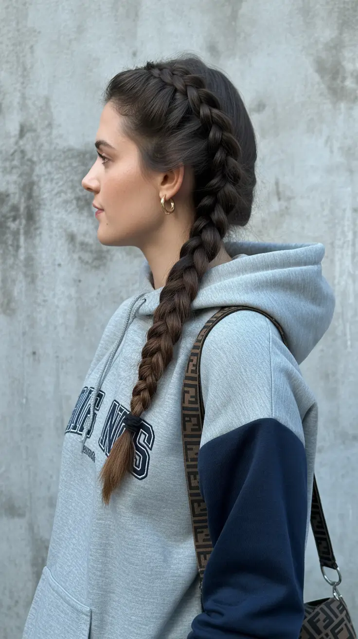 best spring braids hairstyle 2026 Casual Classic Side Braid for Everyday Spring