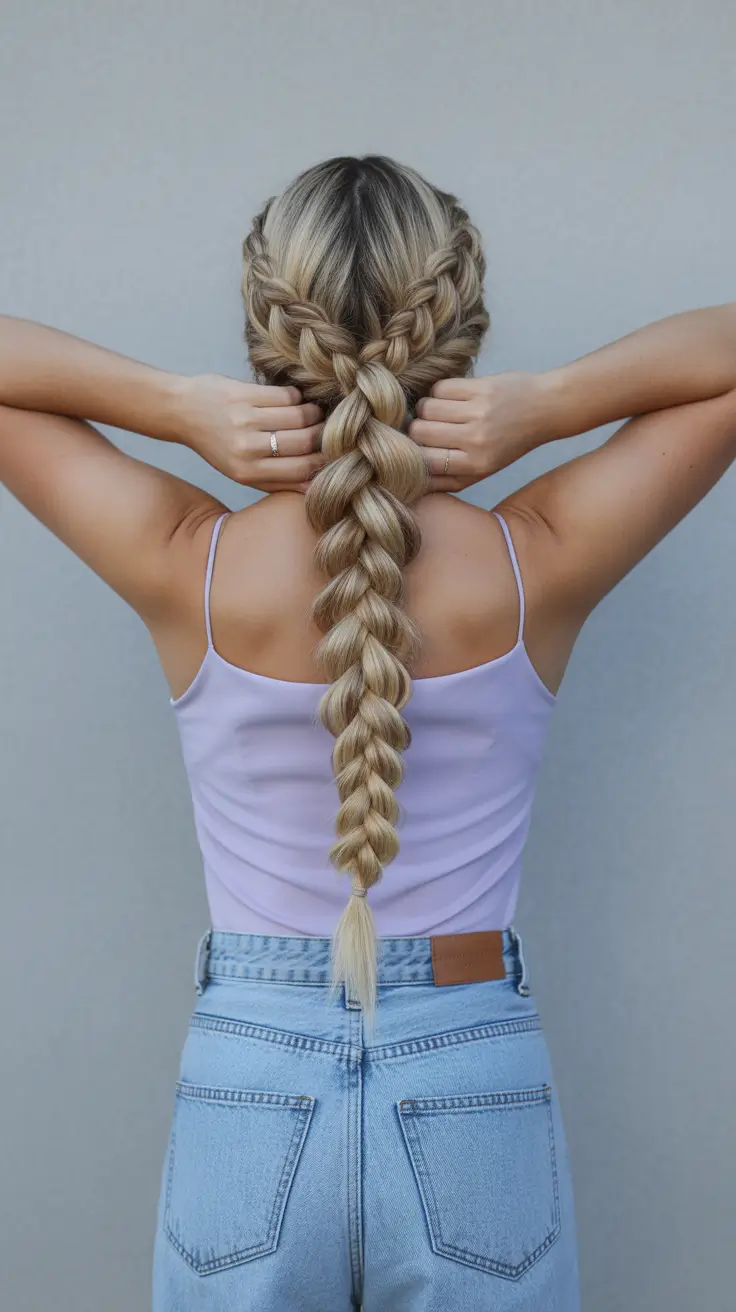 best spring braids hairstyle 2026 Double Crown Braids into Statement Back Plait