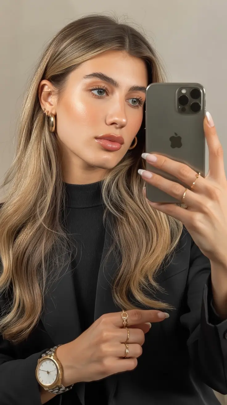 chic spring long haircut styles 2026 Soft Beige Balayage with Airy Long Layers