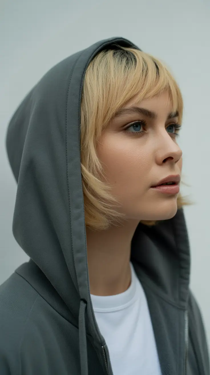 chic spring short haircut 2026 Textured Blonde Bob With Airy Short Bangs