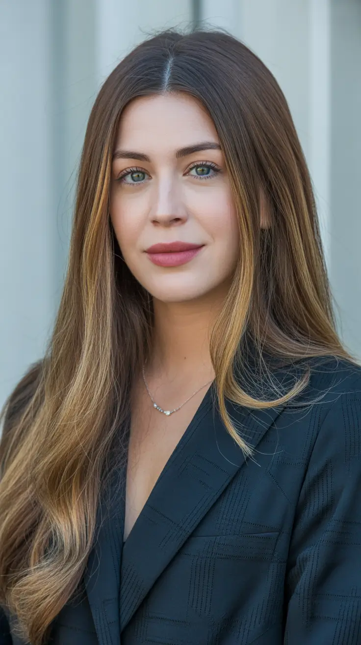 cute spring caramel hair color 2026 Professional Brunette with Subtle Caramel Brightness