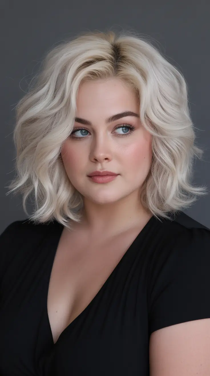 Cute Spring Haircuts for Plus Size Women 2026 Ivory Textured Waves