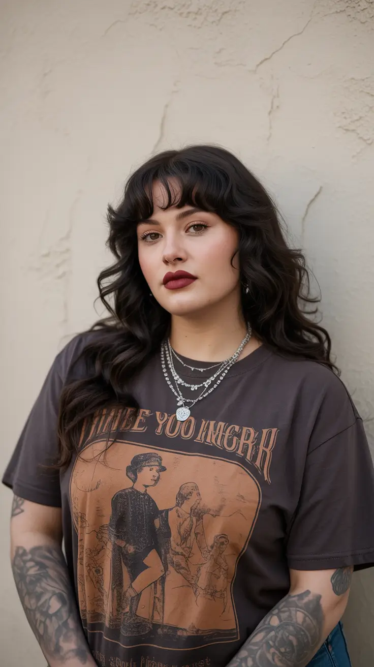 Cute Spring Haircuts for Plus Size Women 2026 Dark Romantic Layers