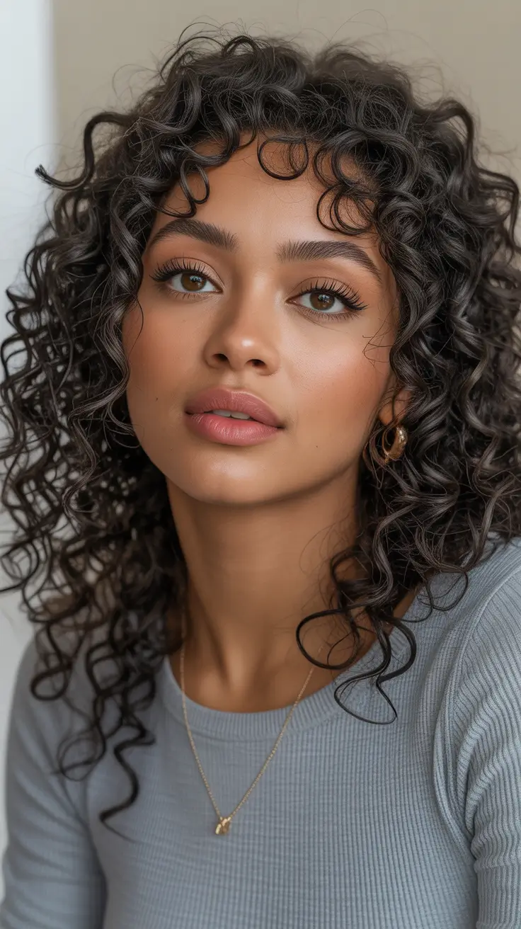 easy spring hairstyle for black women 2026 Soft Defined Natural Curls with Airy Shape