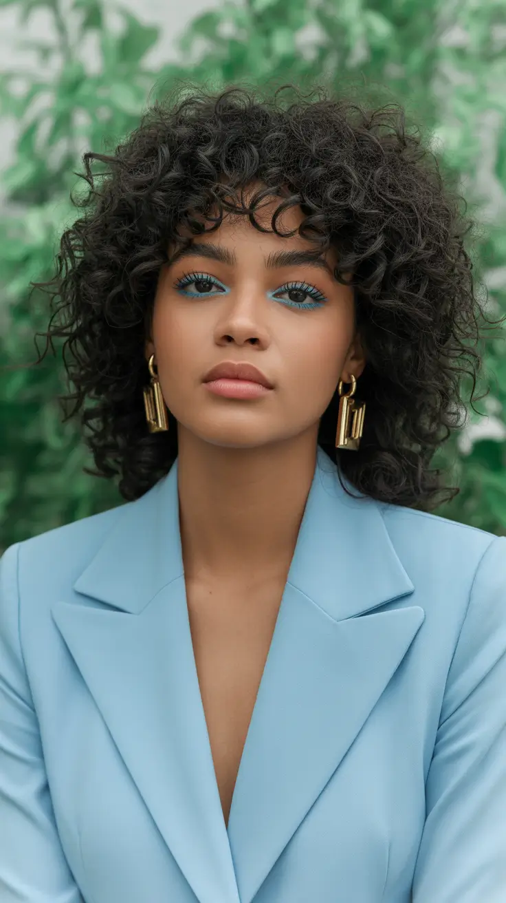 easy spring hairstyle for black women 2026 Rounded Natural Curly Crop with Statement Volume