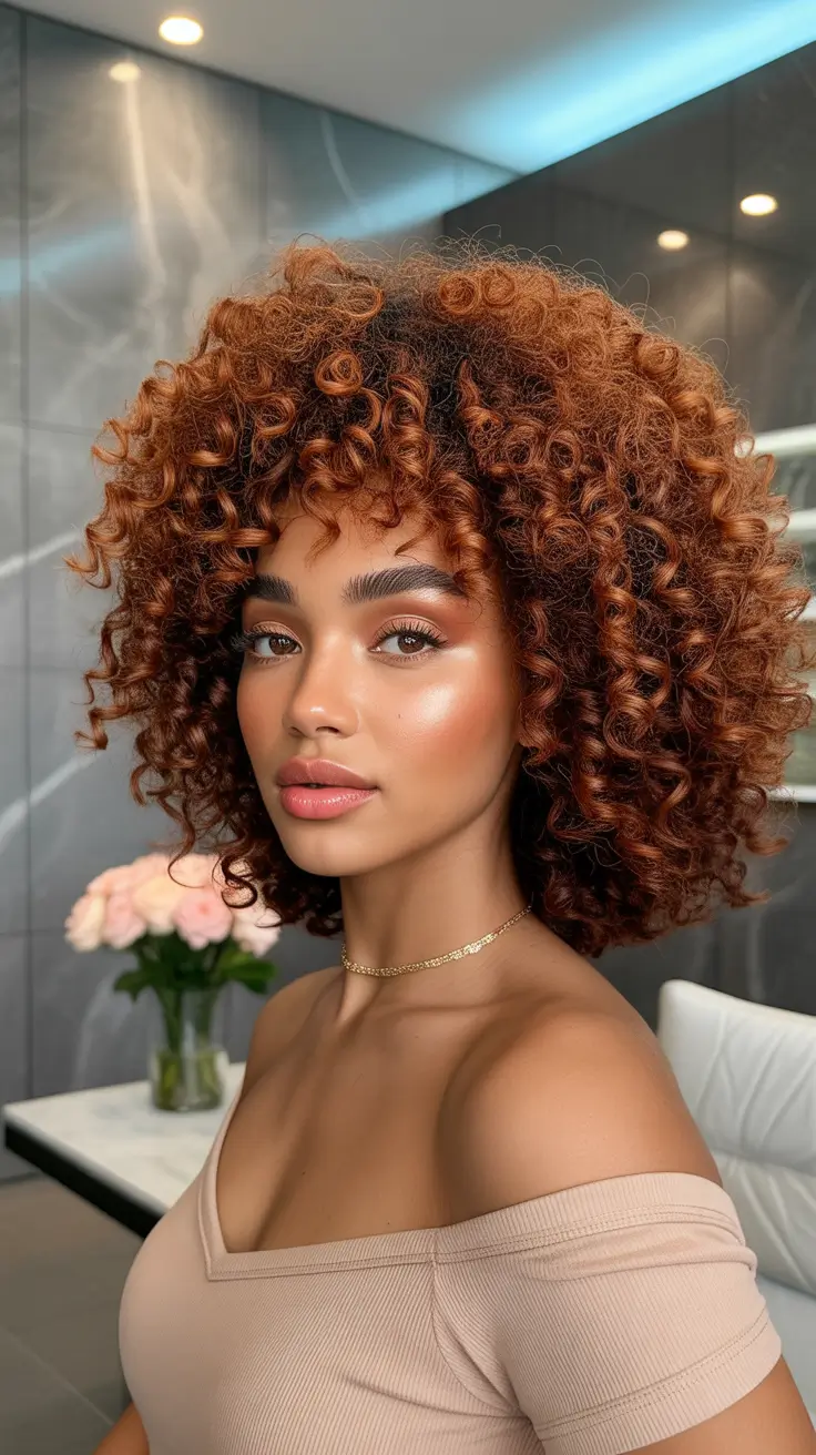 easy spring hairstyle for black women 2026 Defined Voluminous Curly Afro