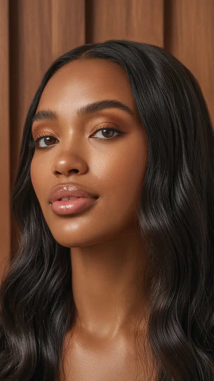 easy spring hairstyle for black women 2026 Classic Middle-Part Silky Finish