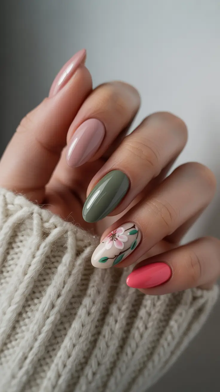 March Nails Color Ideas 2026 Soft Blossom Mix