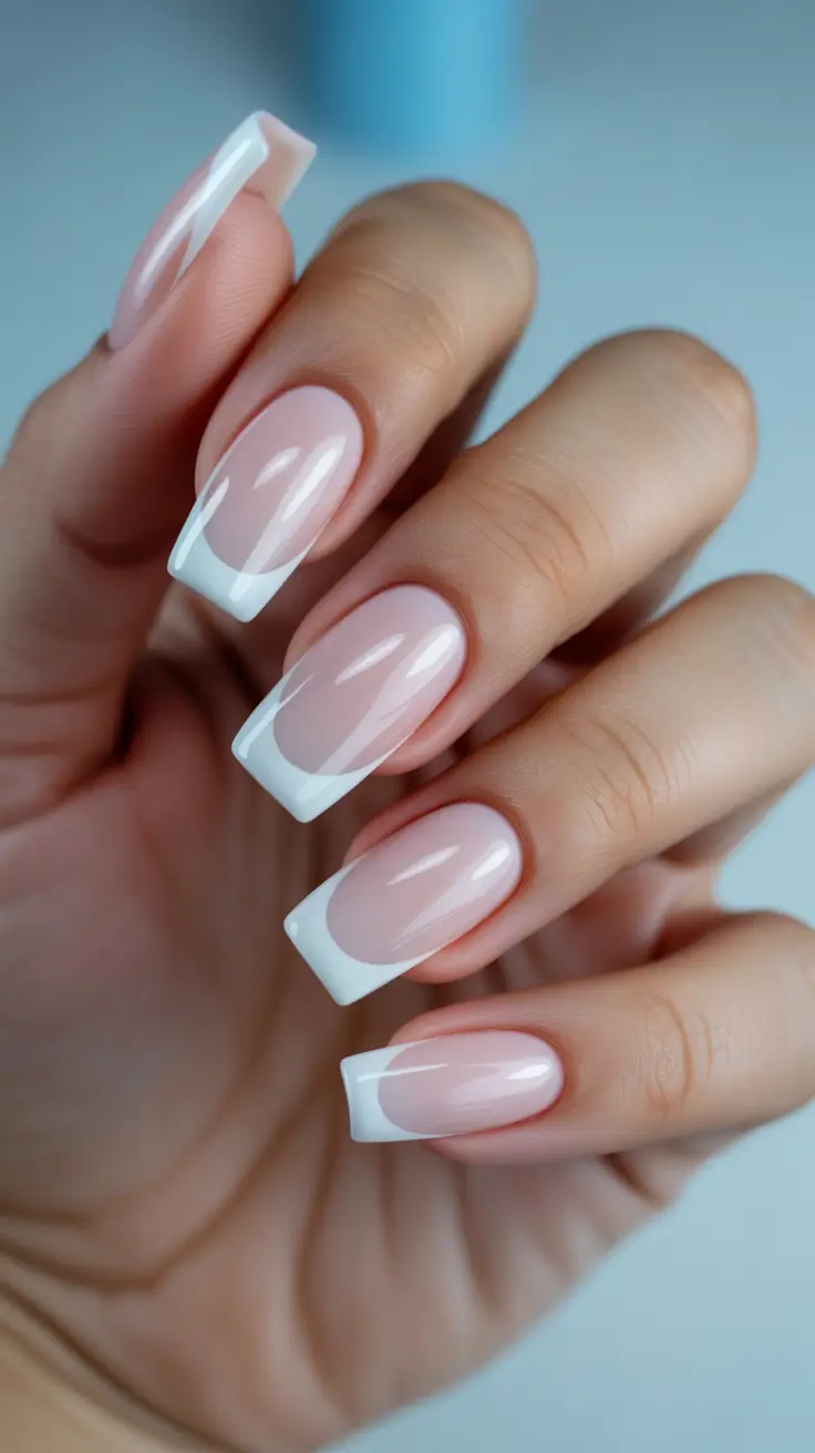 March Nails Color Ideas 2026 Modern French Square