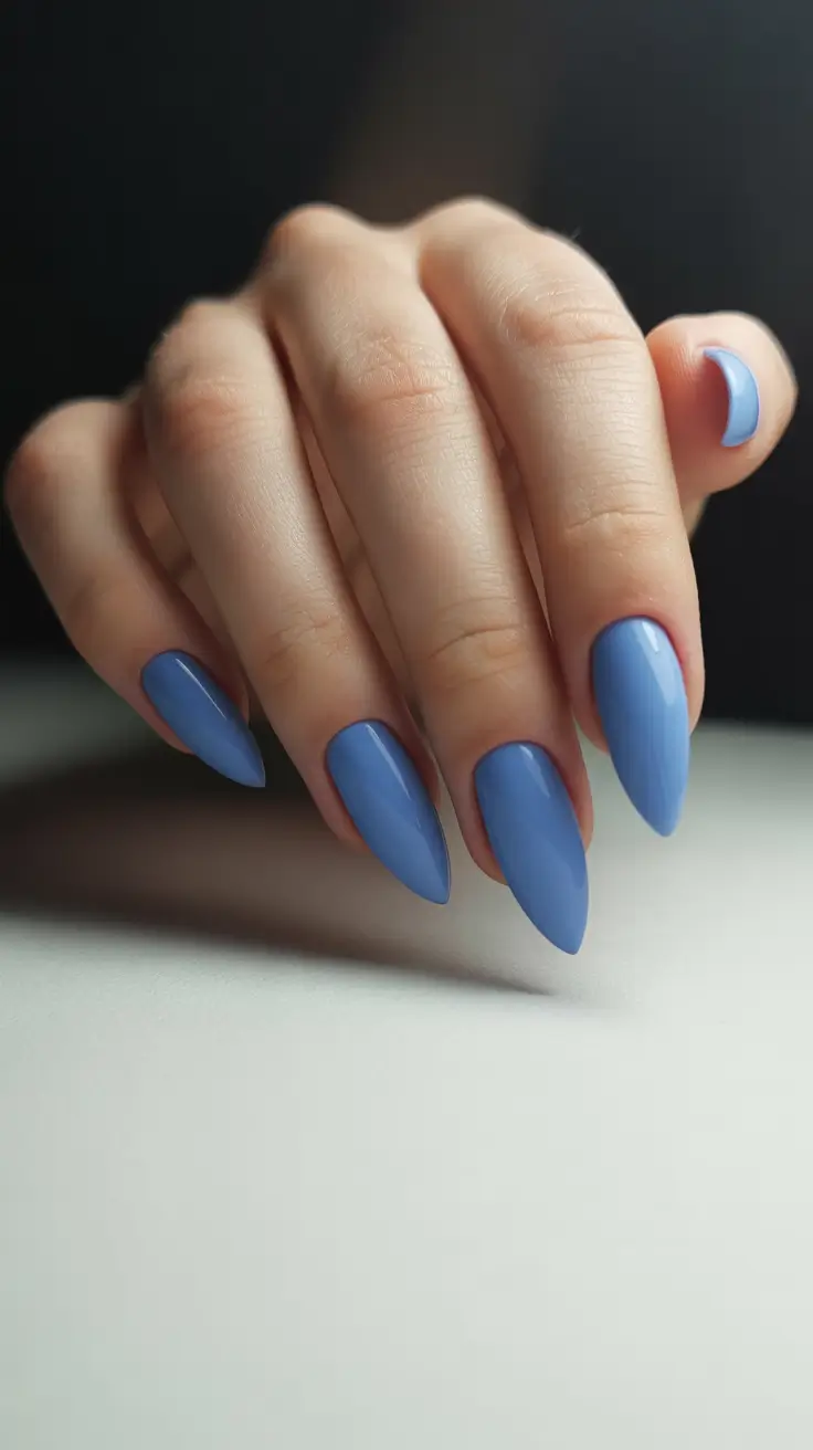March Nails Color Ideas 2026 Dusty Periwinkle Almond