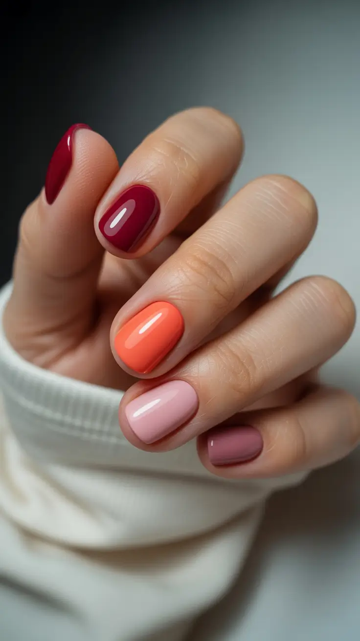 March Nails Ideas 2026 Modern Multicolor Harmony