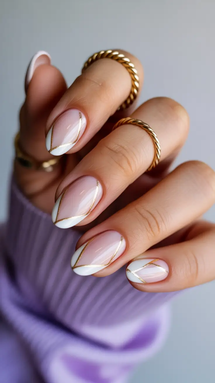 March Nails Ideas 2026 Golden Whisper French Angles