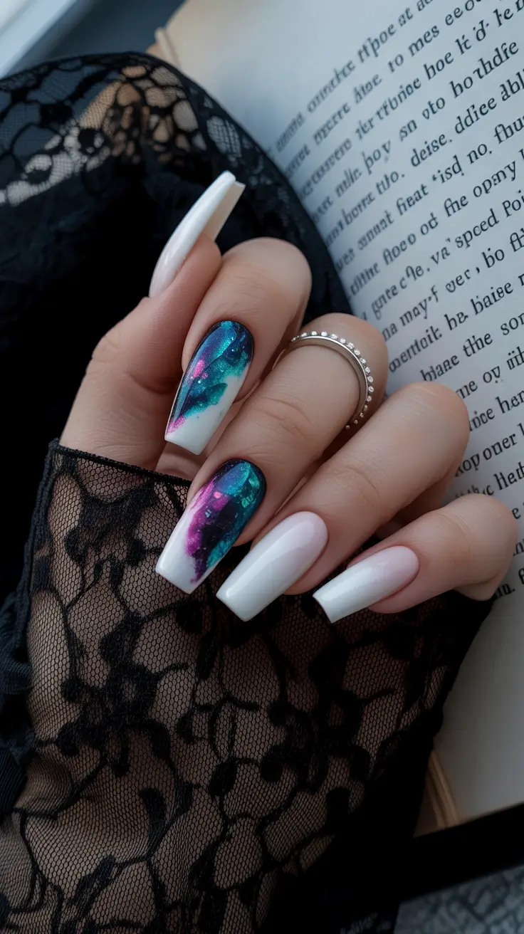 March Nails Ideas 2026 Galaxy Velvet Melt