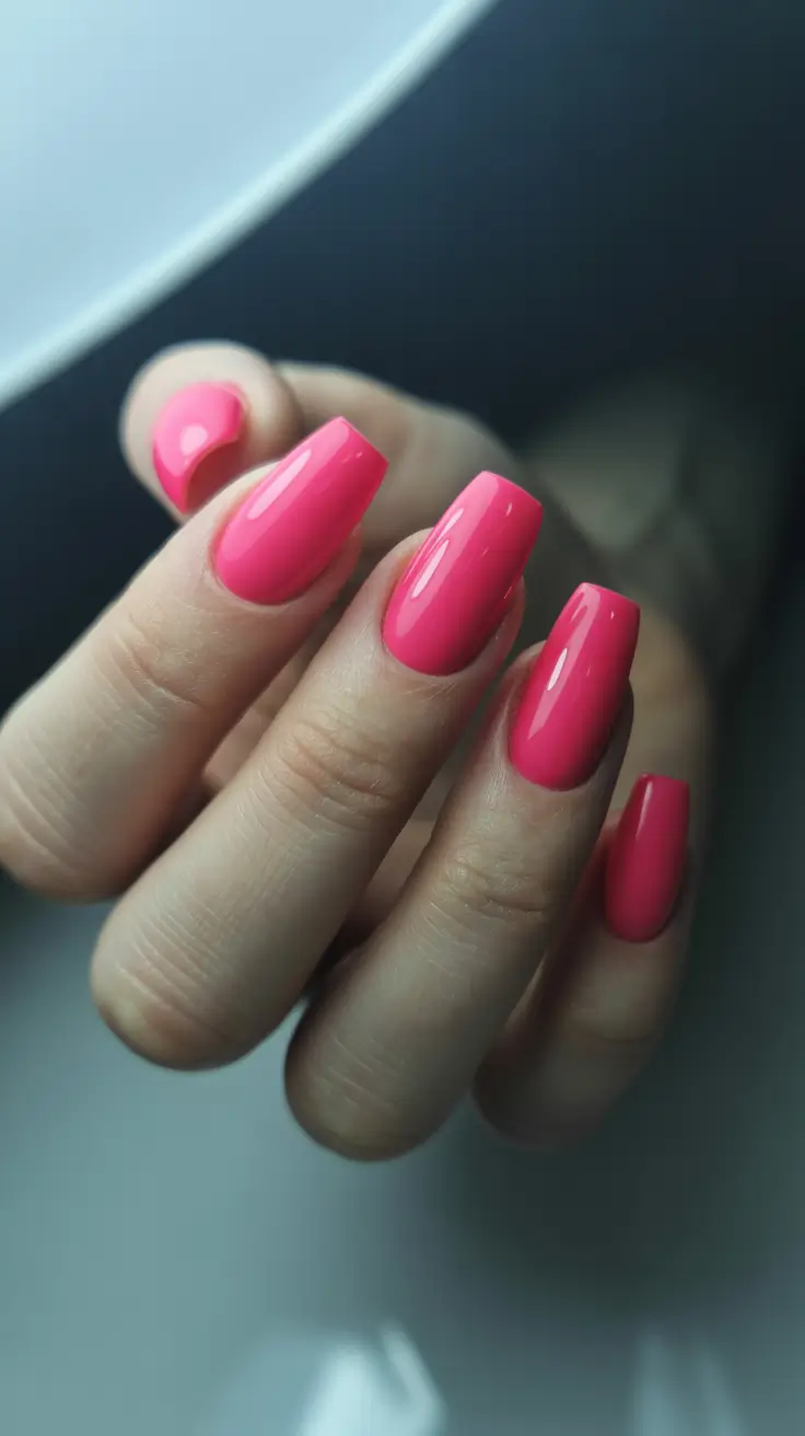 March Nails Ideas 2026 Electric Strawberry Cream
