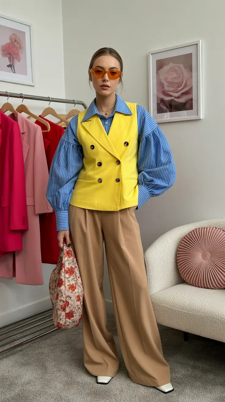 March Outfits Ideas 2026 Playful Color Layering with a Modern Twist