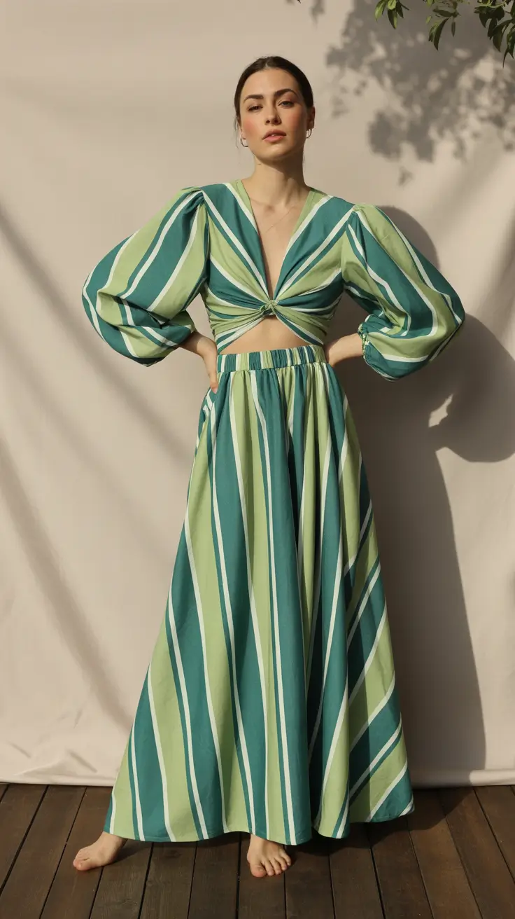 March Outfits Ideas 2026 Striped Spring Elegance with a Twist