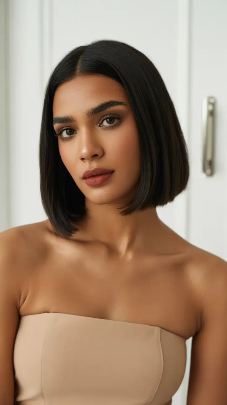 modern spring haircuts 2026 Sleek Contoured Bob