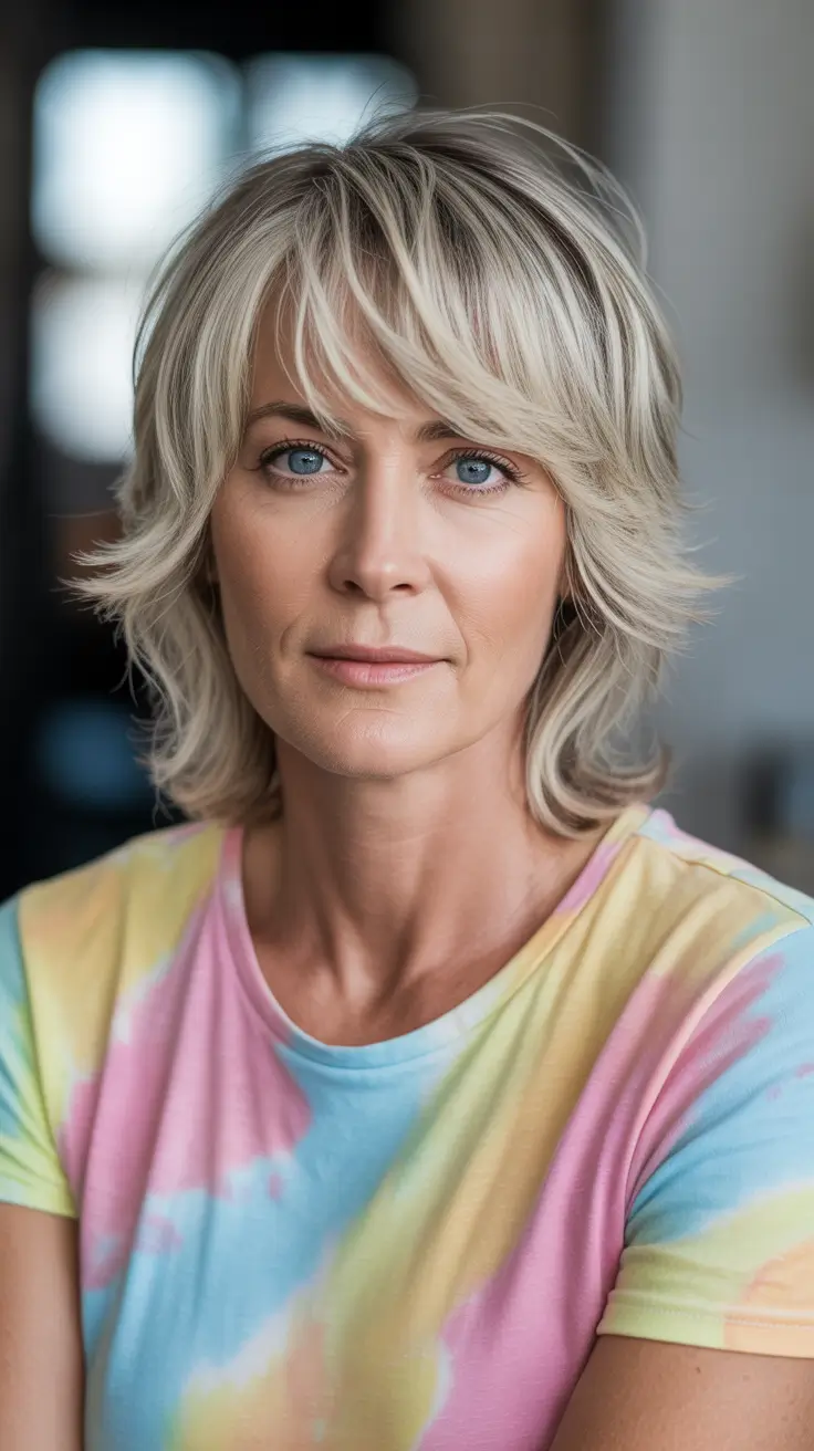 modern spring haircuts for women over 50 2026 Modern Shag With Feathered Layers