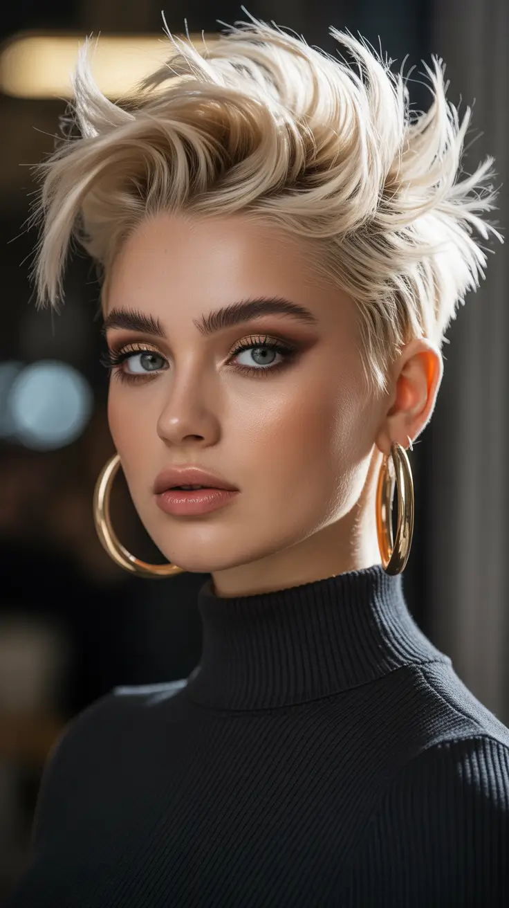 modern spring pixie 2026 Windblown Platinum Pixie With High Spring Lift