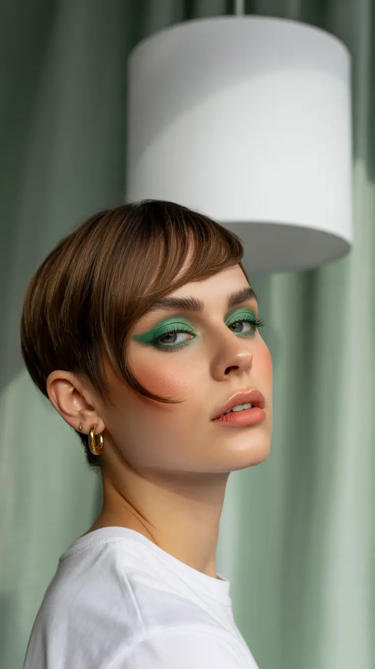 modern spring pixie 2026 Soft Chestnut Pixie With Curved Spring Fringe