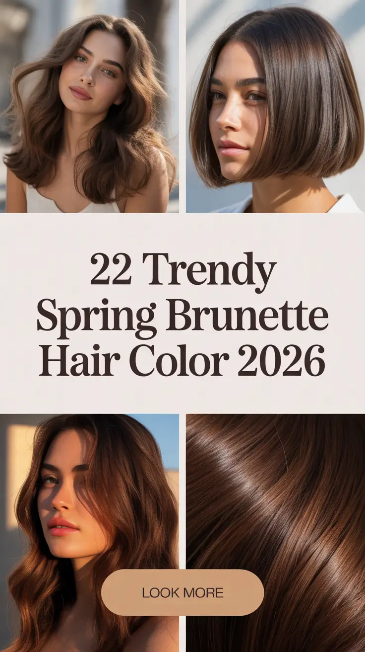 Trendy Spring Brunette Hair Color 2026: Fresh Balayage & Warm Browns Inspiration
