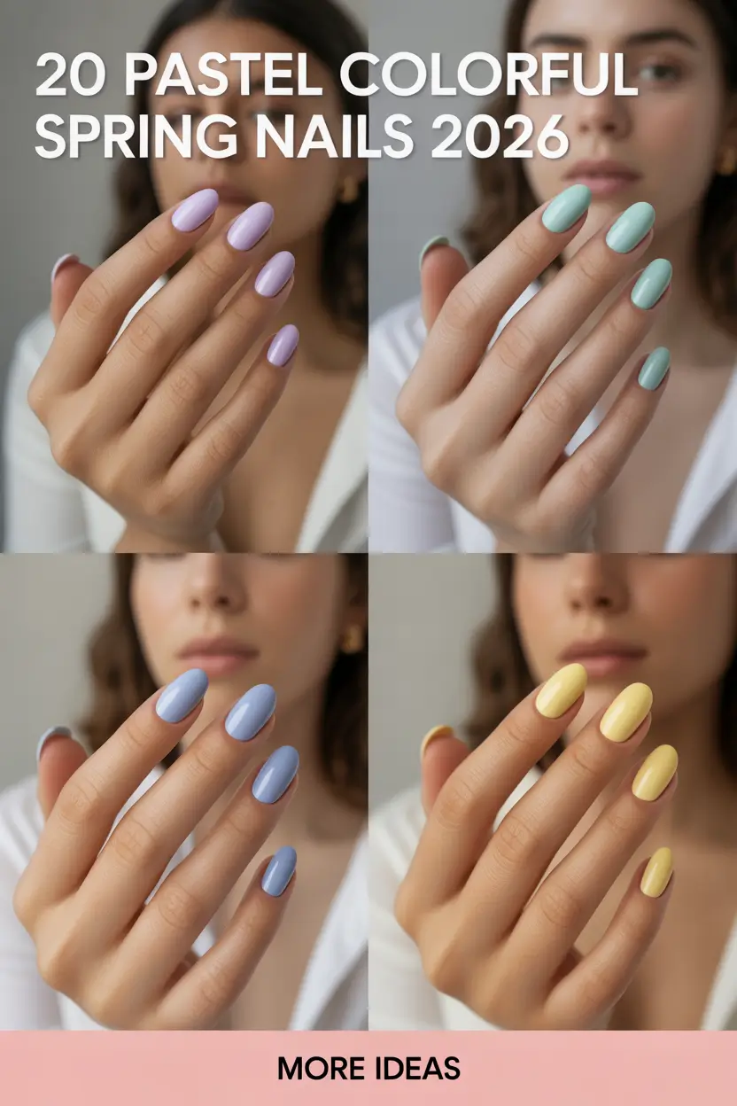 Pastel Colorful Spring Nails 2026: Fresh Color Ideas, Popular Shades & Classy Manicures for March